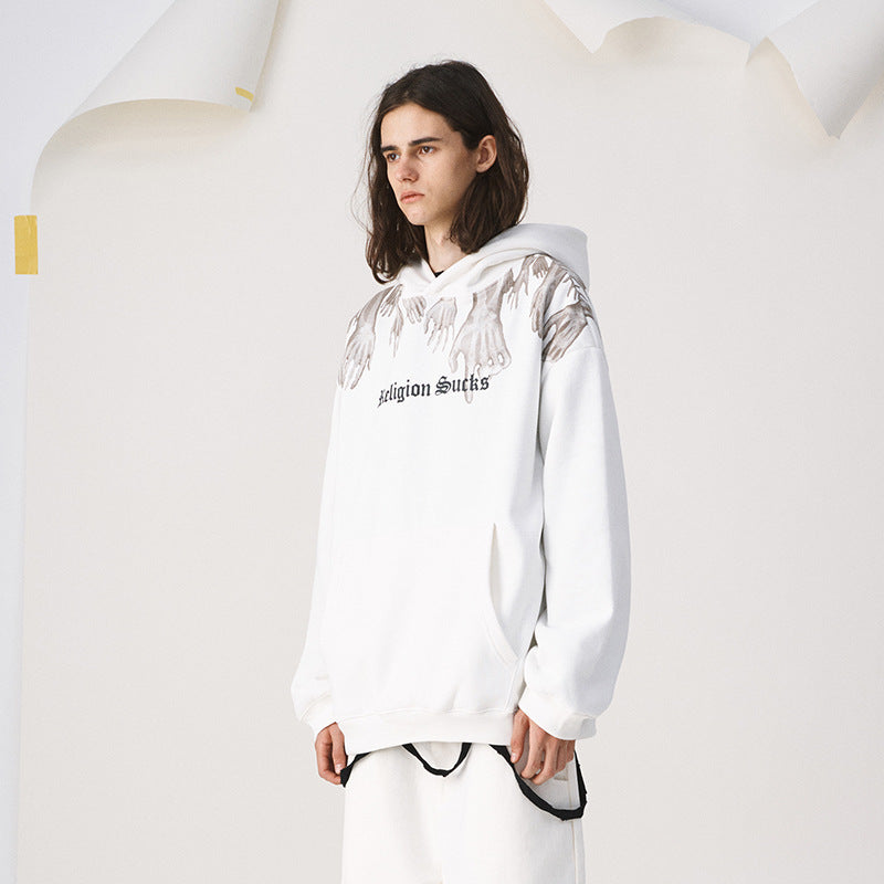 Sweat à capuche en polaire à main fantôme