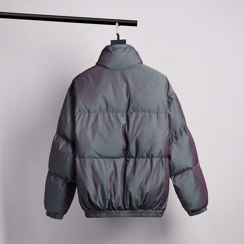 Loose Colorful Reflective Padded Jacket Thick Bread
