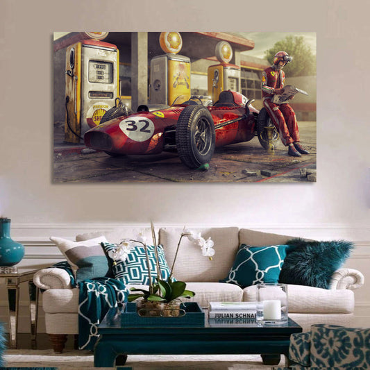 Classic Racing Vintage Poster Art Canvas Painting