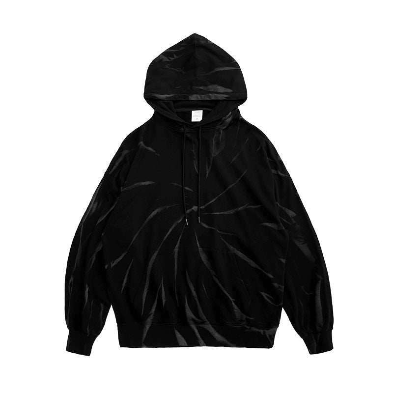 Diablo Wind Tie-dyed Hoodie With Loose Thread Hoodie
