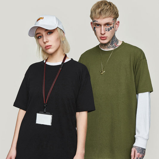 Solid color men and women short-sleeved T-shirt