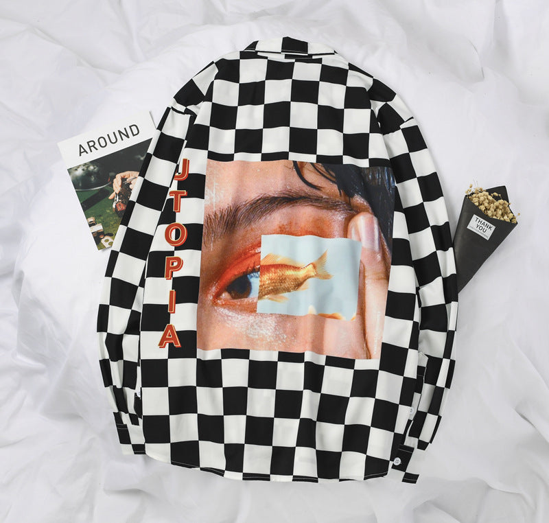 Hip-hop printed long sleeve shirt