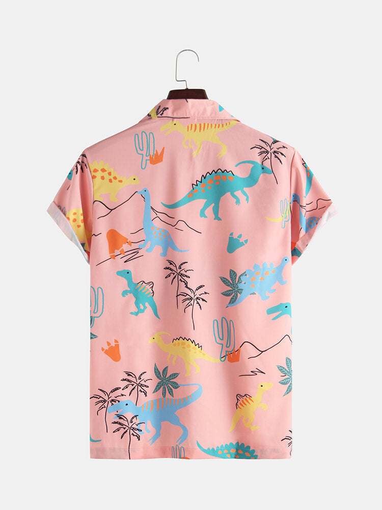 Short-sleeved printed trendy shirt