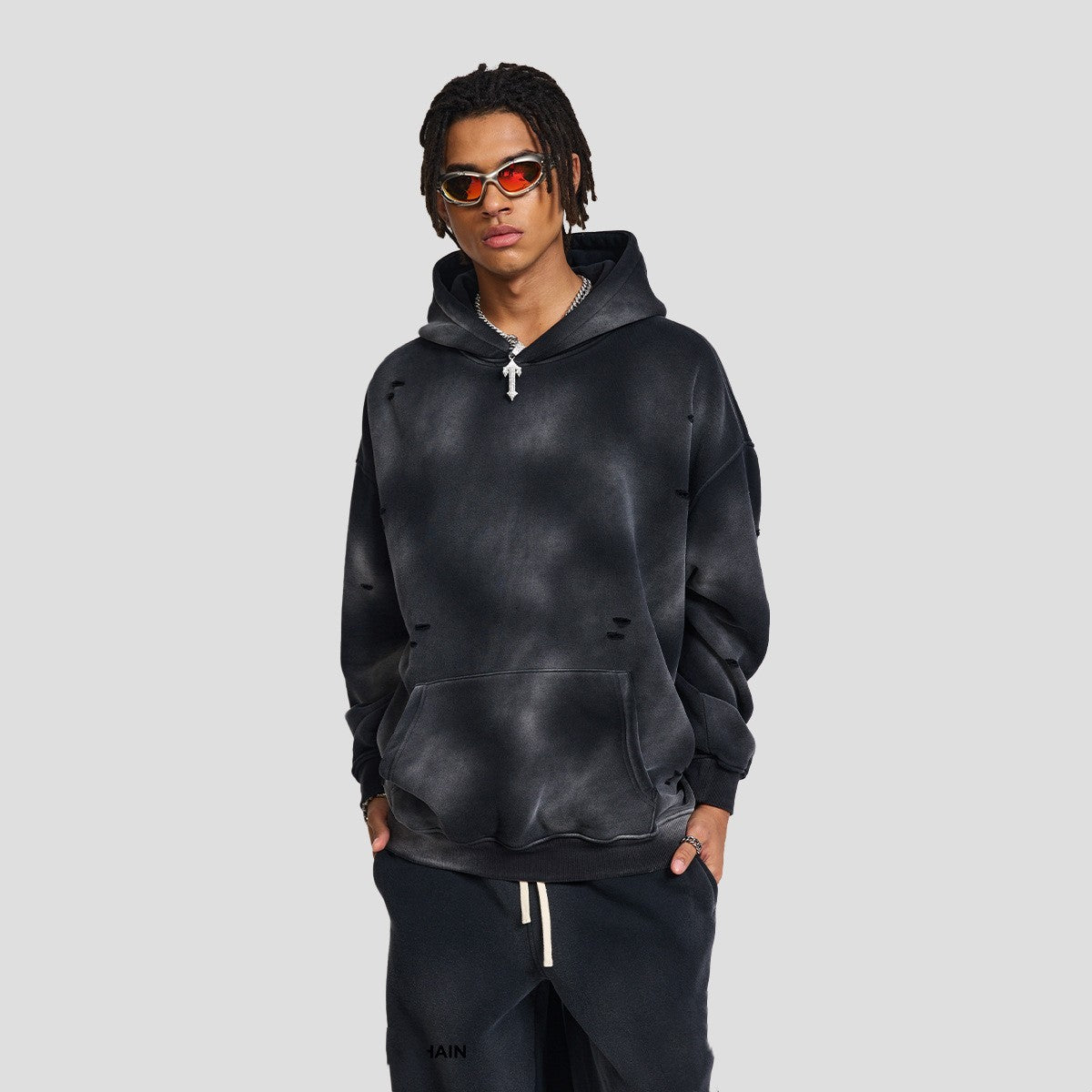 Sweater Loose Wash Worn-out Fleece