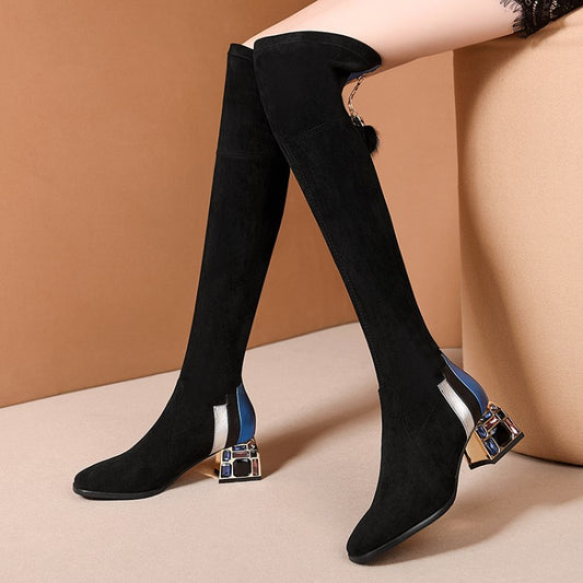 Autumn and winter fashion all-match square toe women's boots