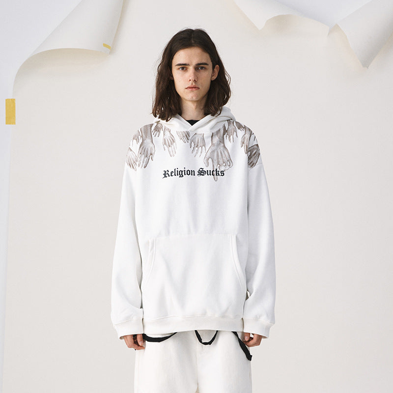 Sweat à capuche en polaire à main fantôme