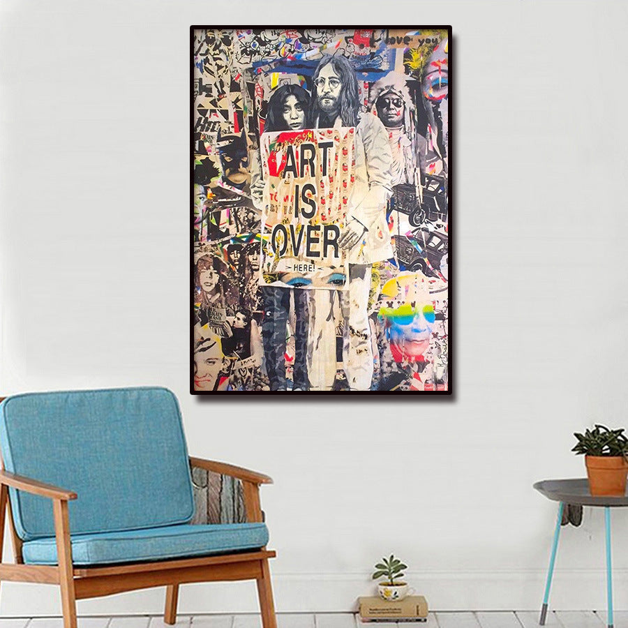 Street Graffiti Banksy Monkey Painting Core Canvas Painting Oil Painting