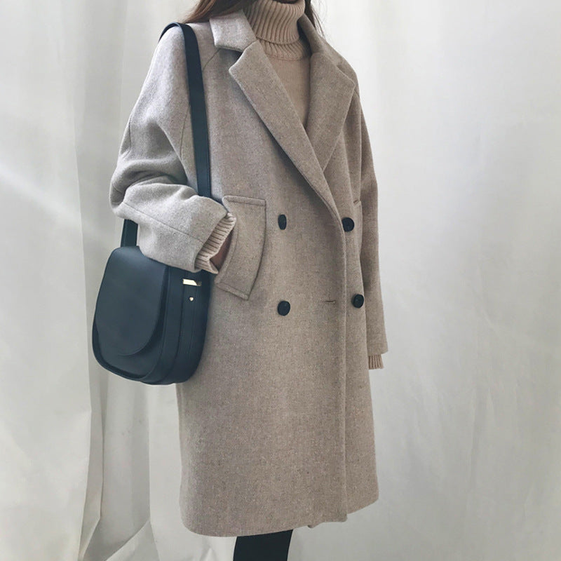 Temperament Slim Mid-length Winter New Product Woolen Coat