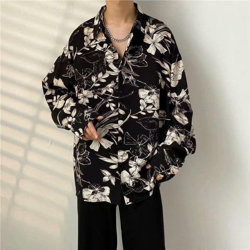 Loose Vintage Floral Shirt Long Sleeve