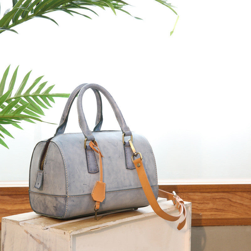 Leather Retro Portable Hand Shoulder Boston Ladies Bag