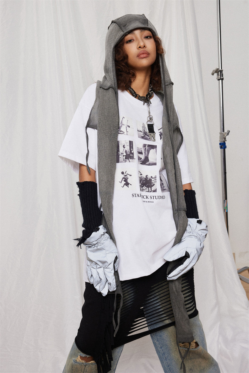 T-shirt à manches courtes imprimé Jiugongge pour hommes