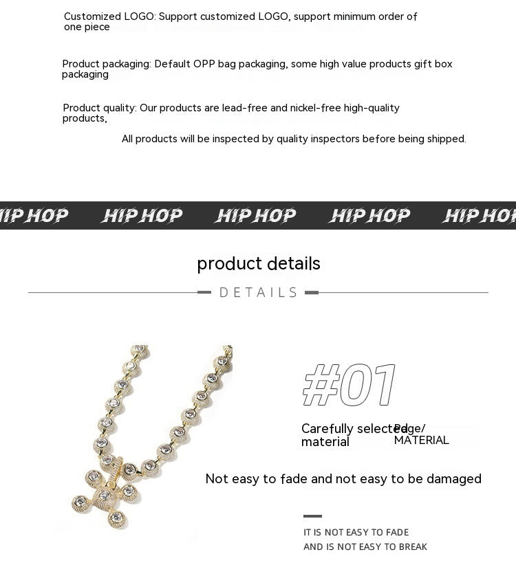 Collier en cuivre incrusté de zircons et de diamants, pendentif décoratif tendance et tendance