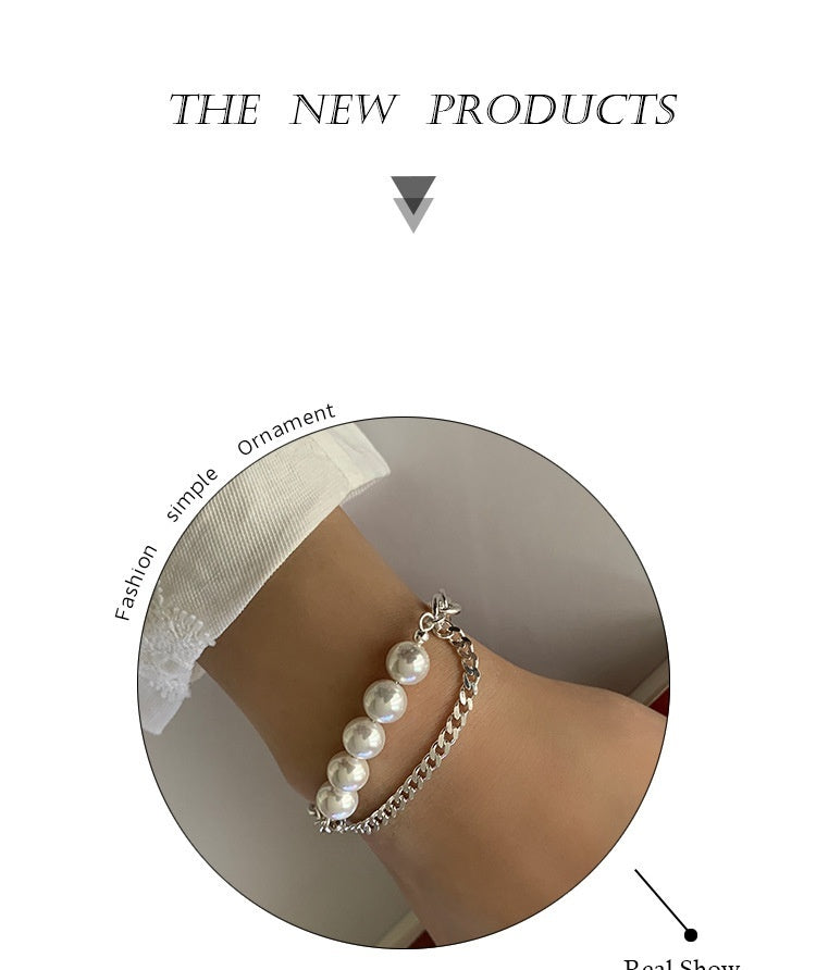 Bracciale con lettera d'amore retrò Bracciale con perle a doppio strato