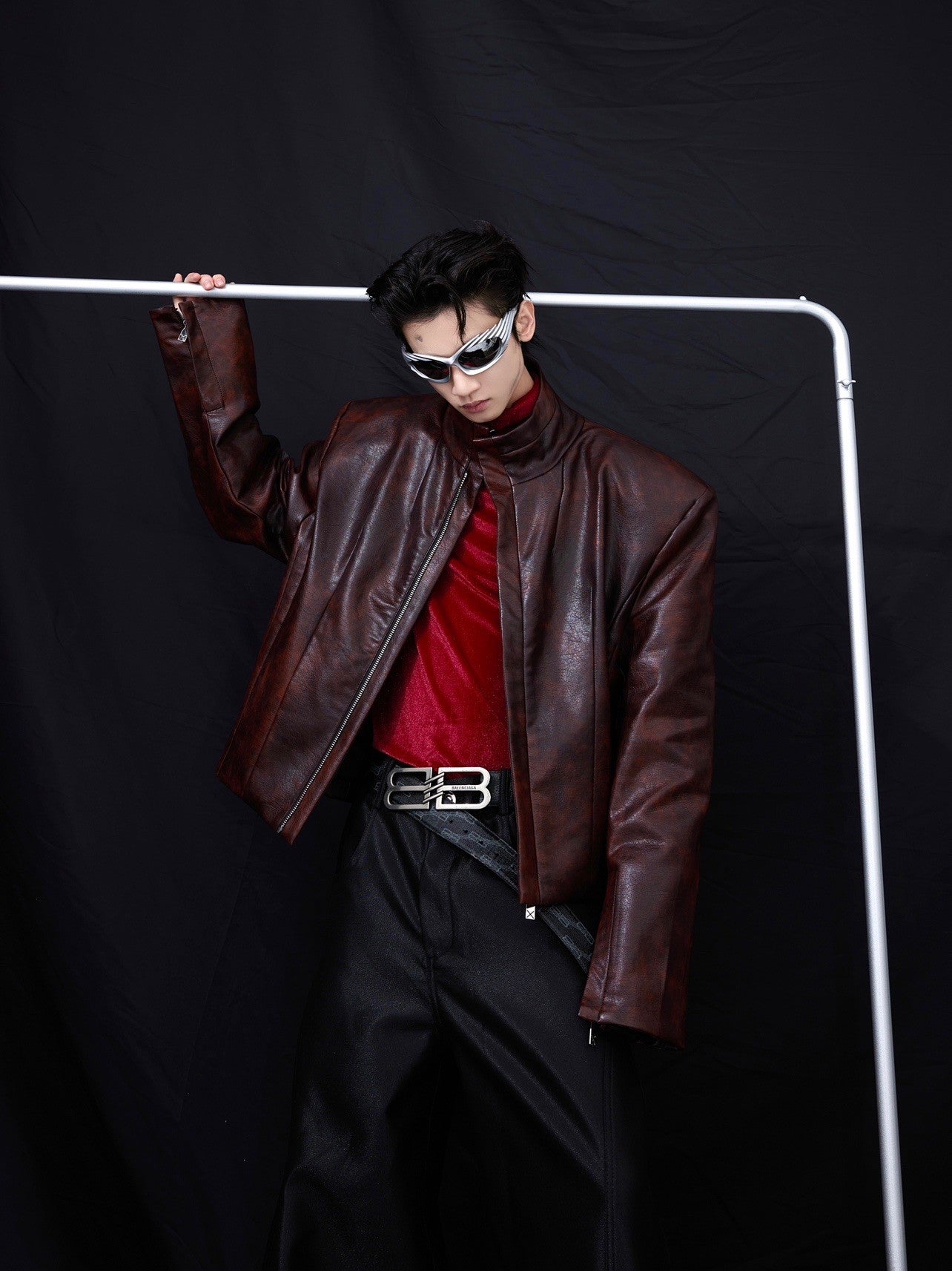 Coat Stand Collar Short Motorcycle Clothing Men