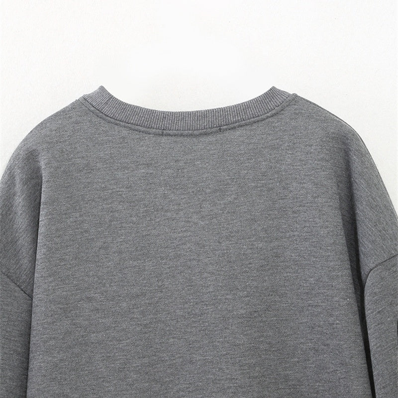 Pull-over décontracté assorti pour filles, imprimé