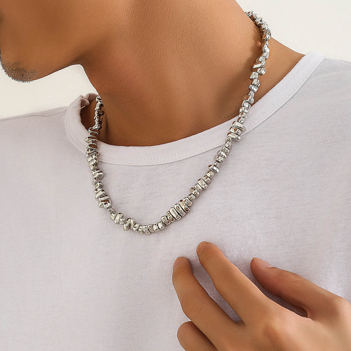 Irregular CCB Necklace Necklace Hip Hop Versatile Niche Male Clavicle Chain