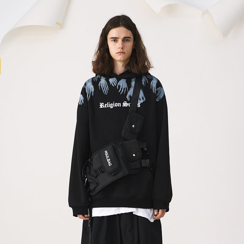 Sweat à capuche en polaire à main fantôme