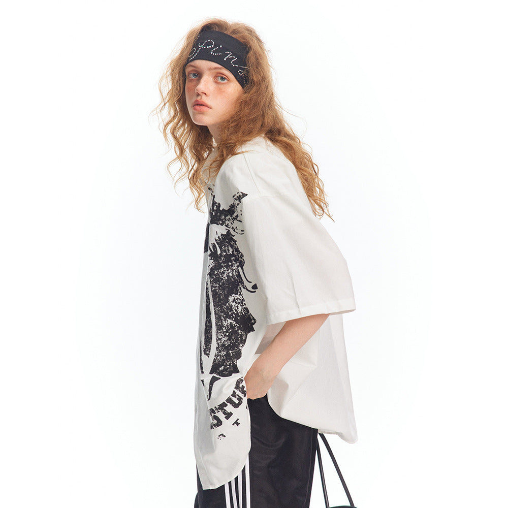 Chemise décontractée à imprimé noir et blanc pour homme