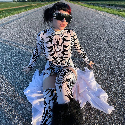 Pullover Printed Long Sleeve Dress