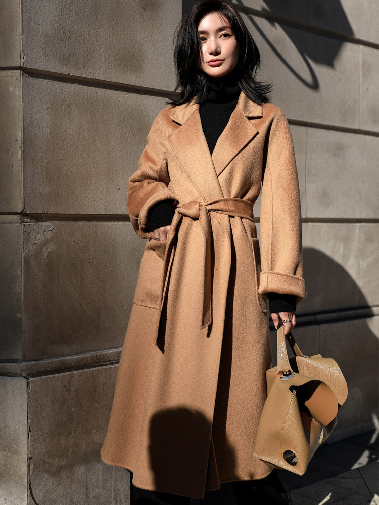 Manteau en cachemire réversible ondulé, peignoir haut de gamme