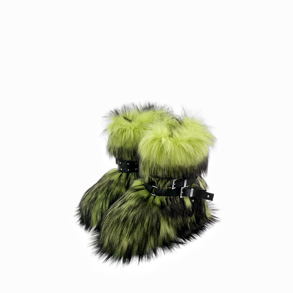 Bottes en laine à rivets, coupe ajustée, couleur foncée, à lacets