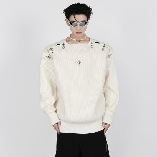 Metal Irregular Knitted Sweater