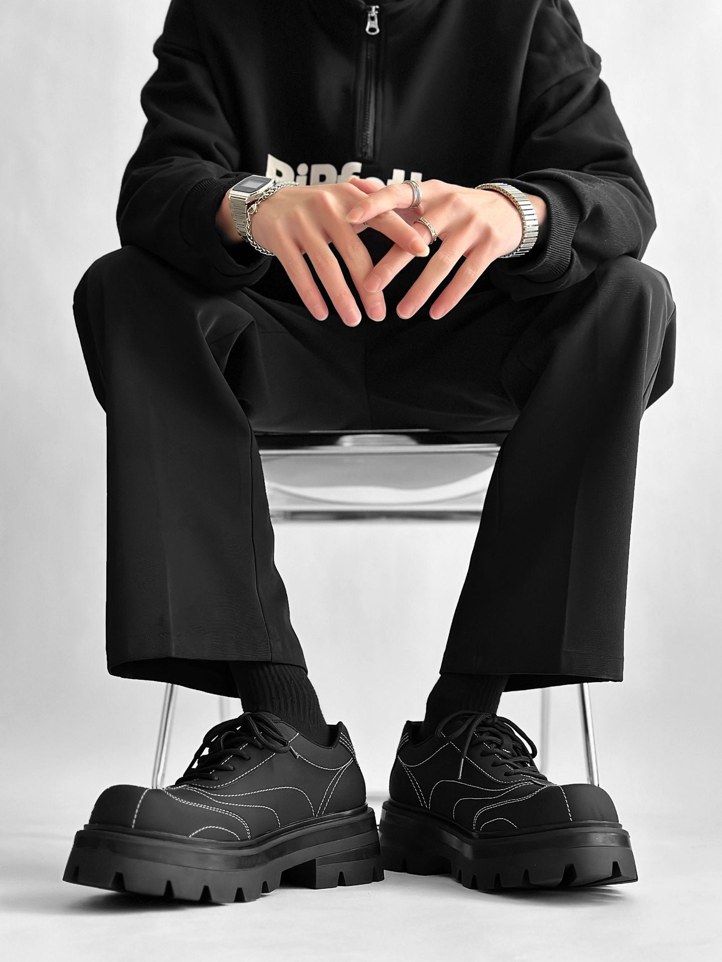 Thick-soled Matte British Commuter Leather Shoes