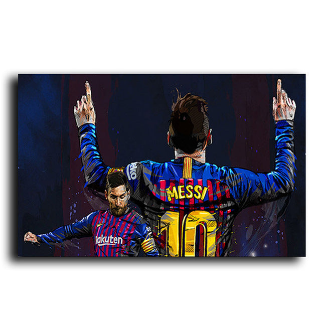 Hd Print Messi Canvas Painting Living Room Bedroom