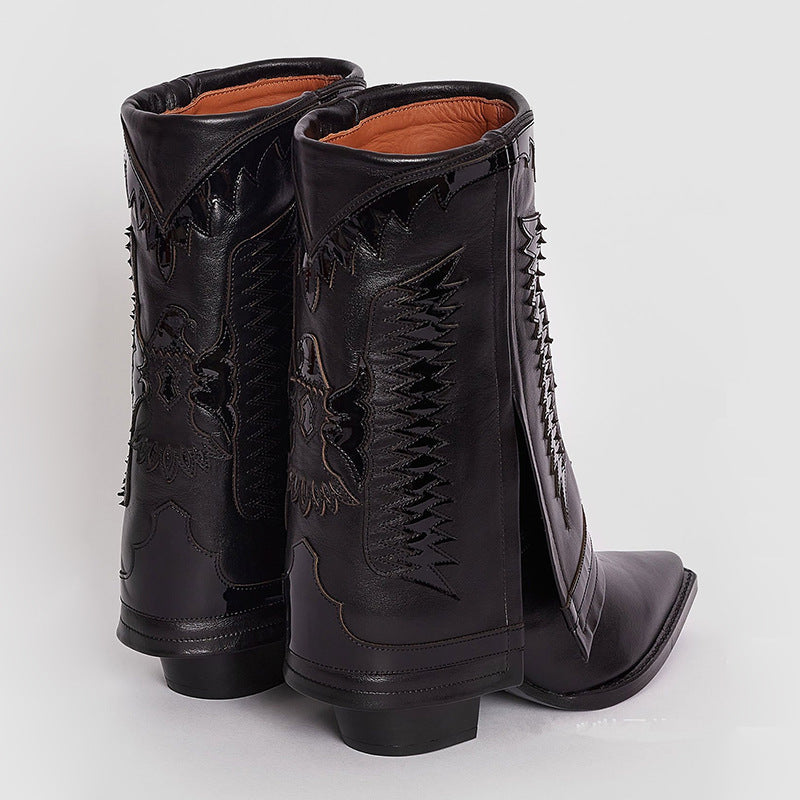 Bottes collantes à talons hauts et épais West