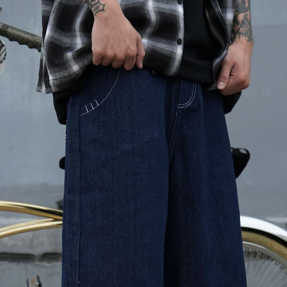 Fashionable Embroidered Denim Shorts