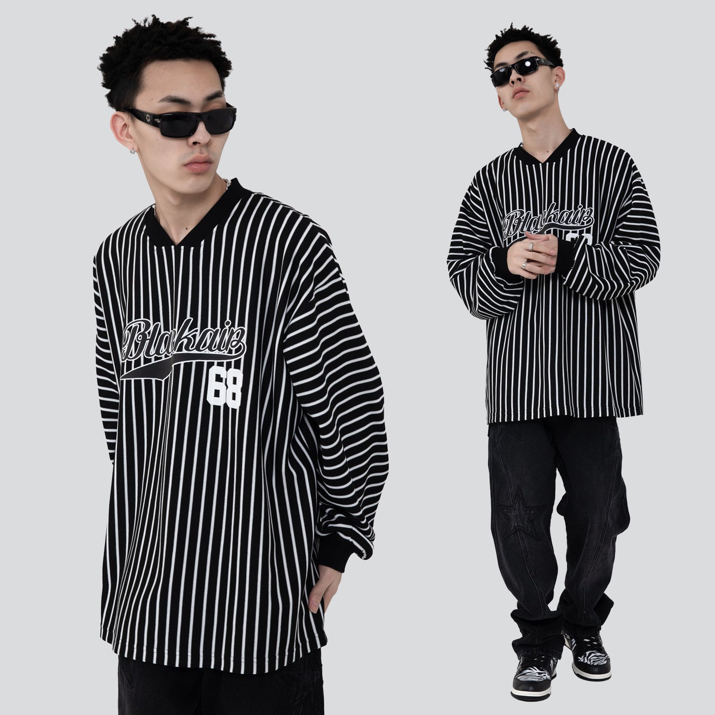 Haut à manches courtes et col en V tendance pour couple