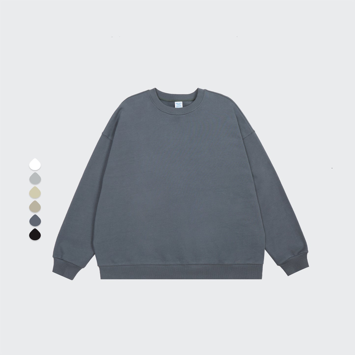 High Street Terry Loose Round Neck Thickened Sweater