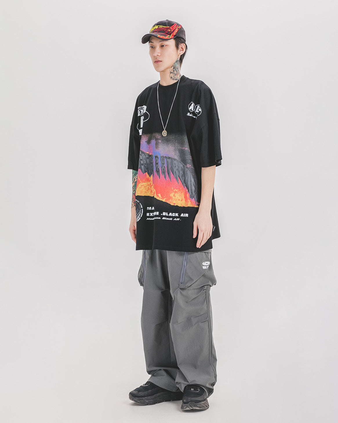 T-shirt à manches courtes style imprimé ample