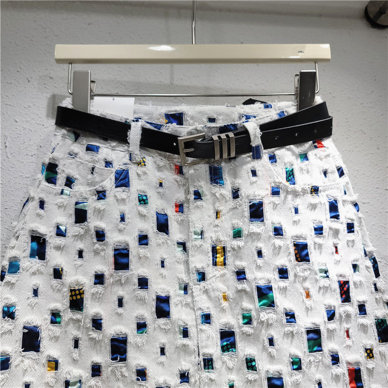 Jupe portefeuille en jean Design Sense