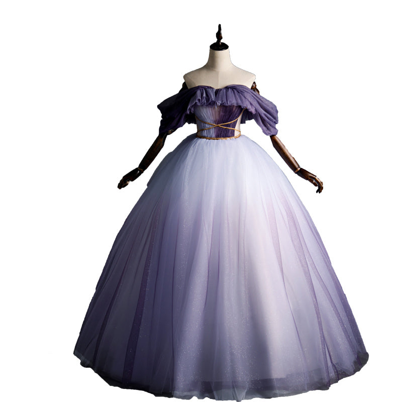 Abito elegante da donna con scollo a V e stelle, modello "Banding Dream"