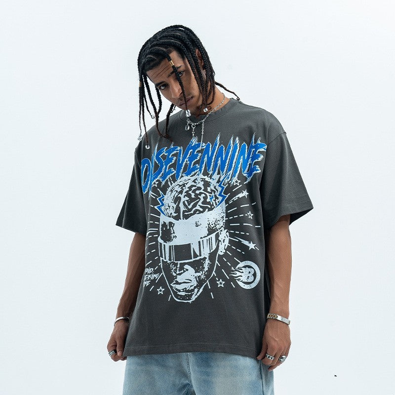 Letter Print Loose Short Sleeve T-shirt