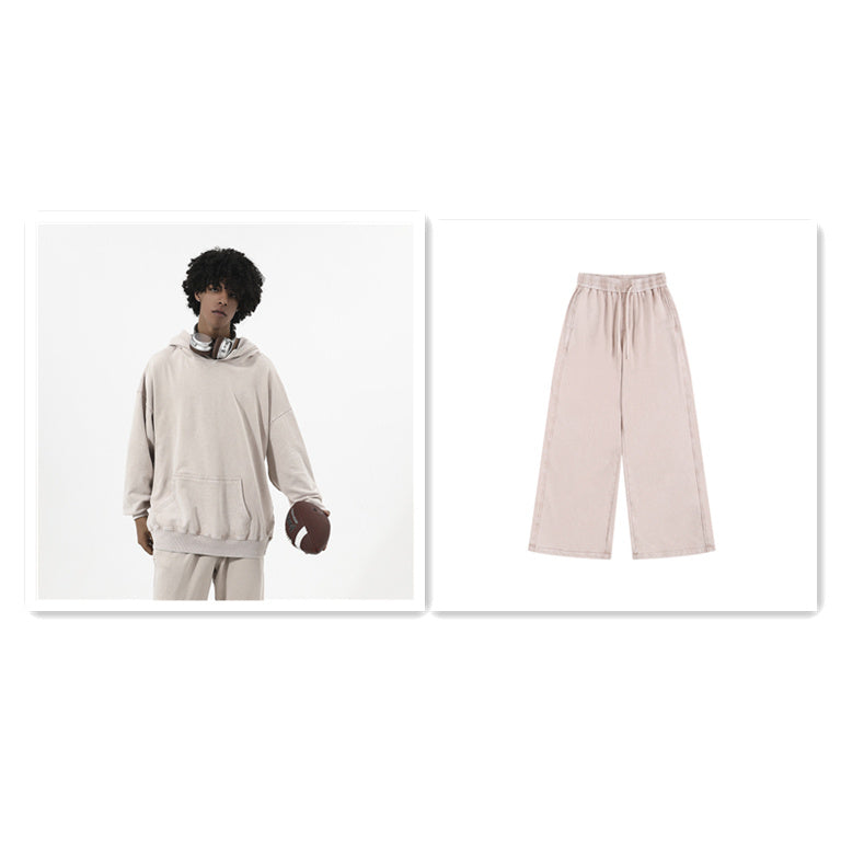 Tenue ample à capuche délavée européenne et américaine