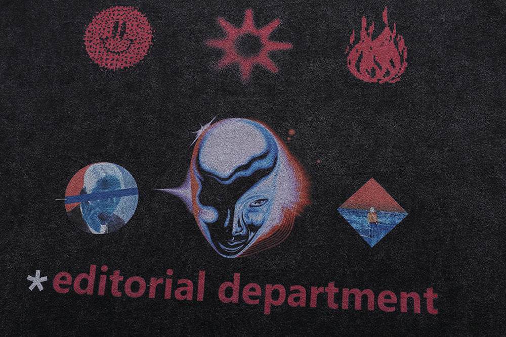 Loose Round Neck Fashion Original Design Washed T-shirt