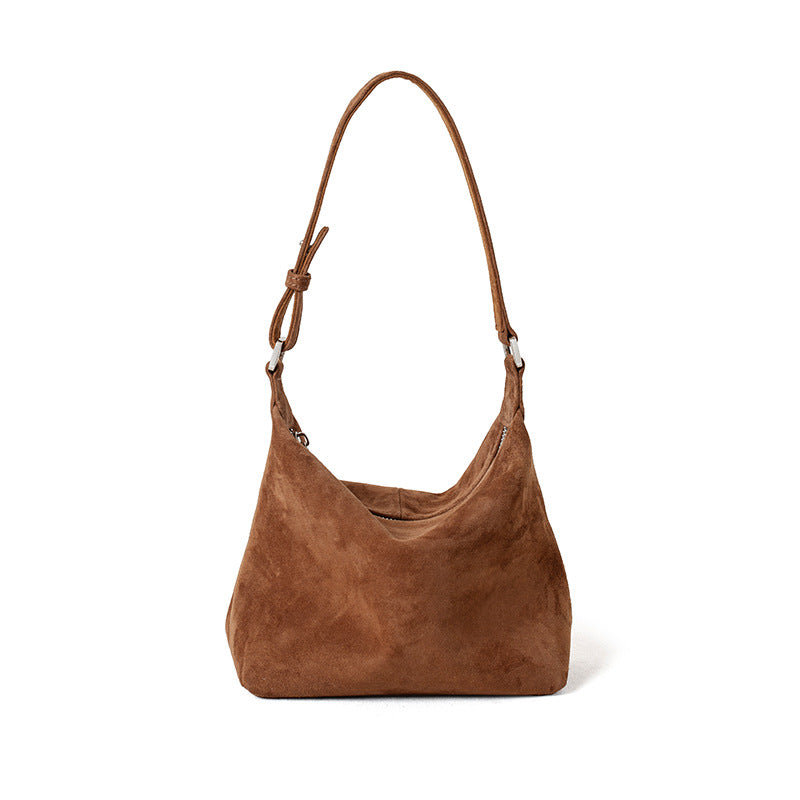 Large Capacity Light Luxury High-grade Goat Skin Suede Tote Bag