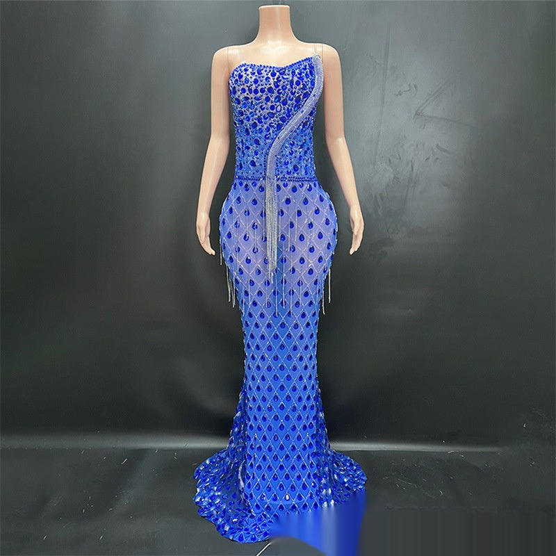 No Back Traceless Sexy Elegant Fishtail Gown Dress