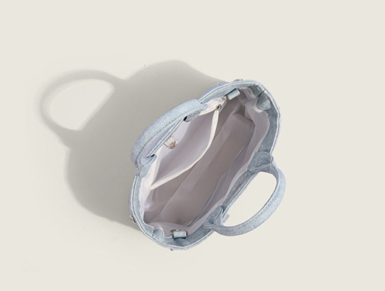 Borsa a mano in denim personalizzata alla moda