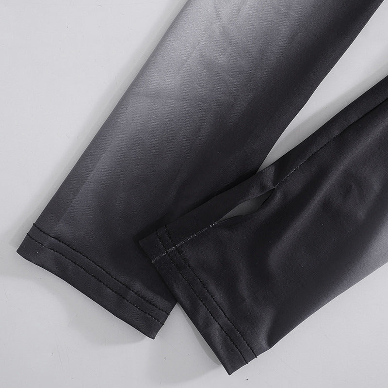 Robe courte à manches longues et col rond, imprimée, tendance et décontractée