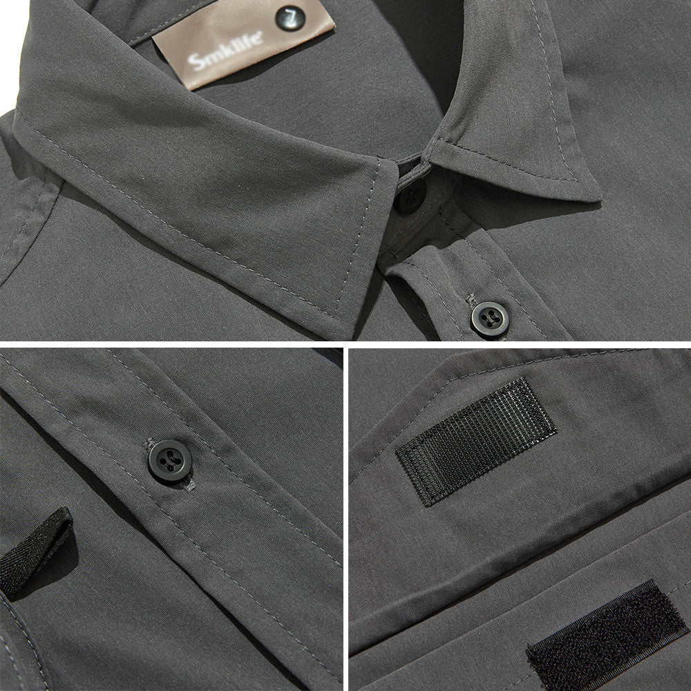 Vintage Multi-pocket Workwear Short-sleeved Shirt
