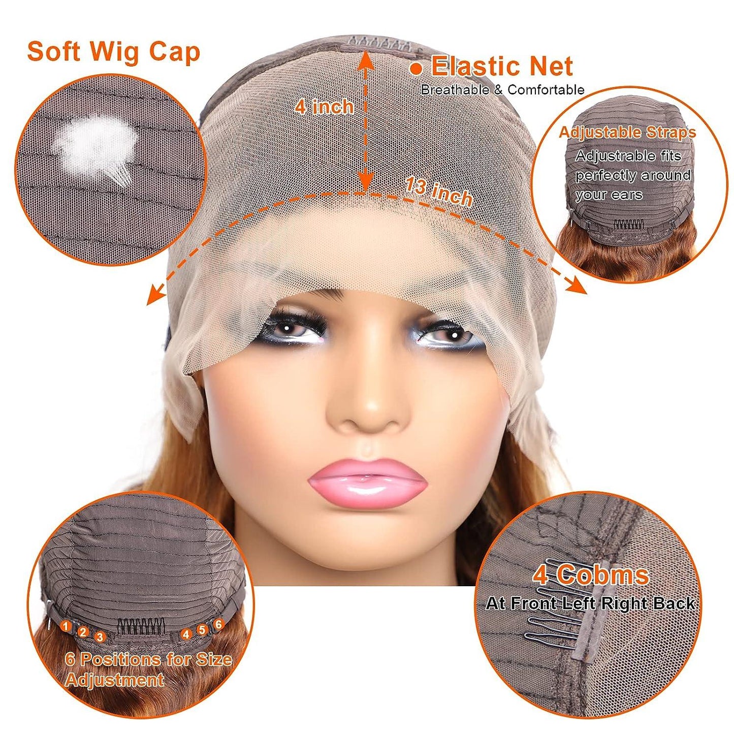 P4 27 13x4 Lace Front Wig Human Hair Body Wave Density