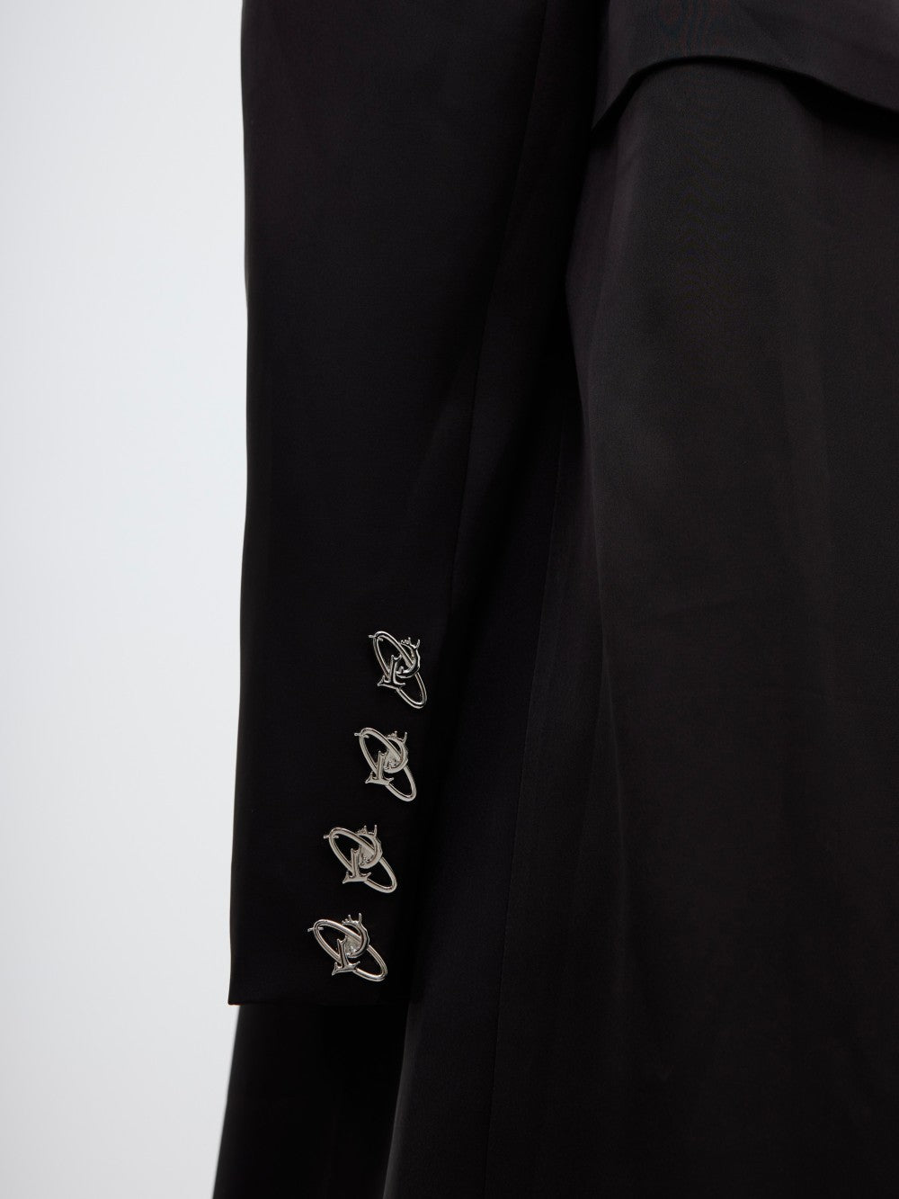 Metal Design Knee Length Trench Coat