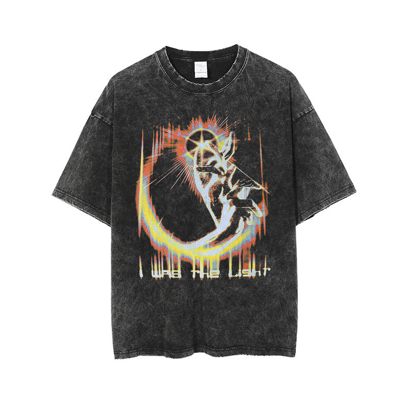 Vintage Old Print Short-sleeved T-shirt