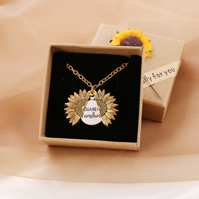 You Are My Sunshine Sunflower Necklace