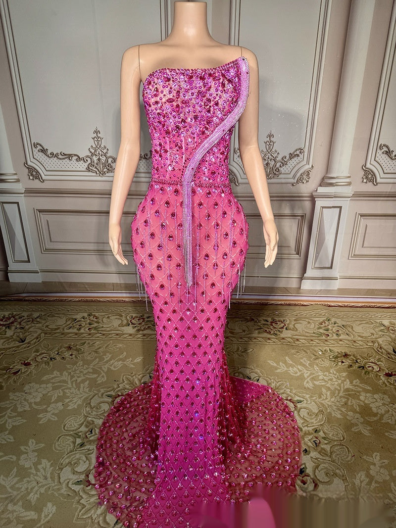 No Back Traceless Sexy Elegant Fishtail Gown Dress