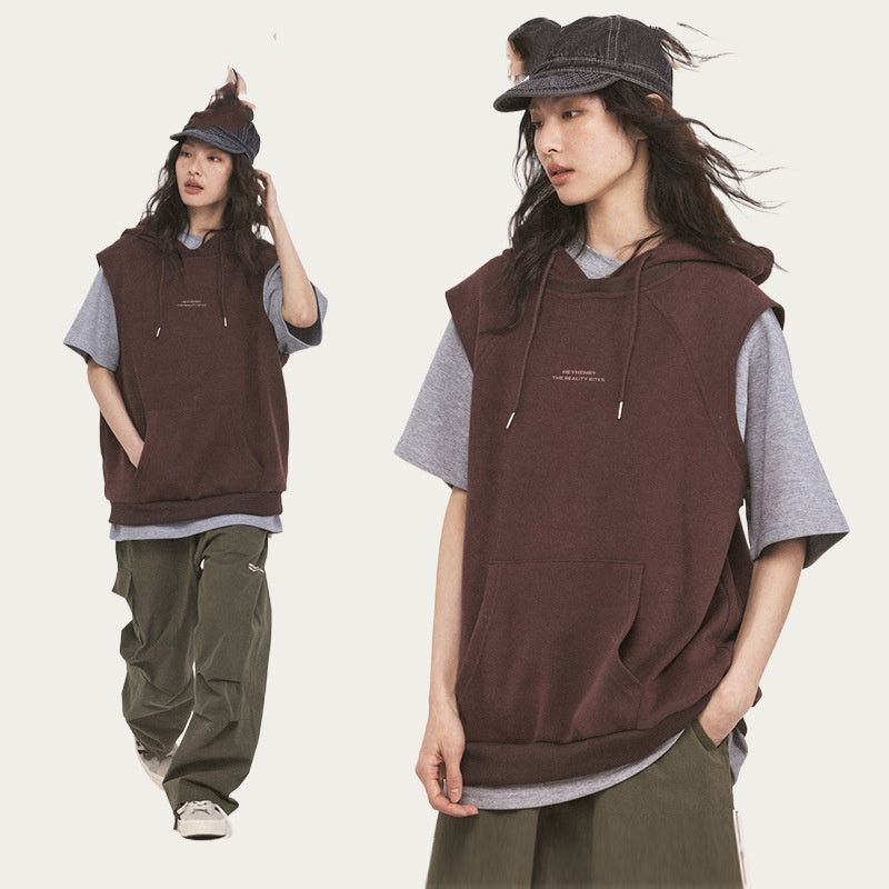 Gilet de couple américain de grande rue, marque de mode extérieure, mode rétro