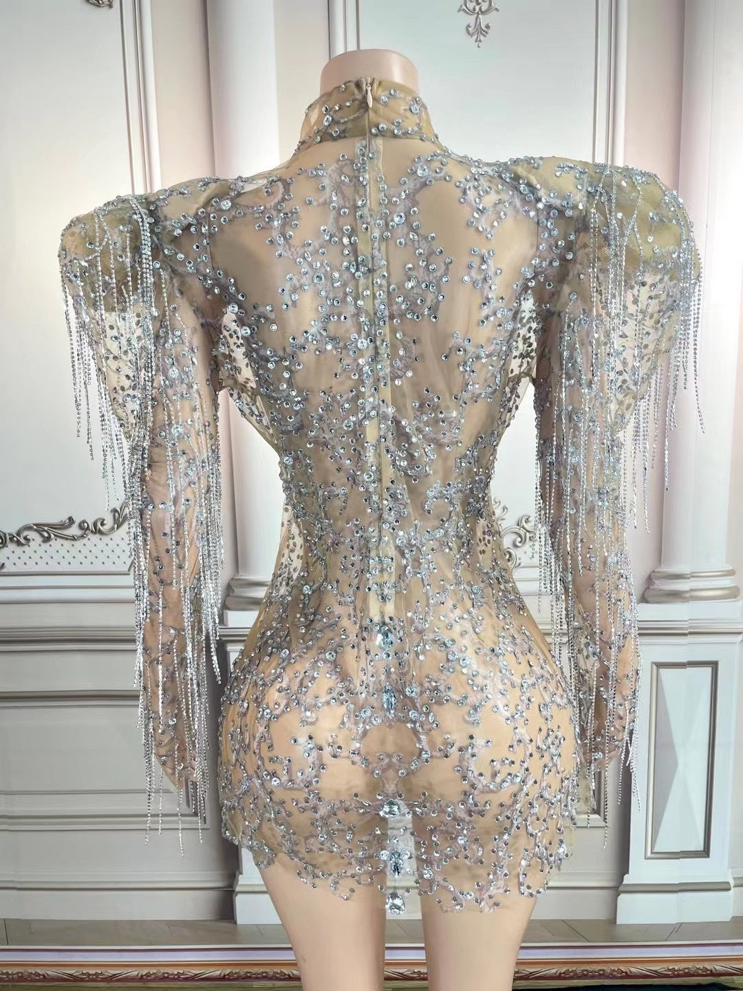 Show Full Diamond Chain Dress Ladies